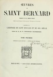 Cover of: Oeuvres de Saint Bernard