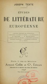 Cover of: Études de littérature européenne ...