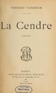 Cover of: La Cendre: roman