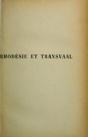 Rhodésie et Transvaal by Albert Bordeaux