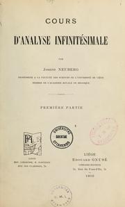 Cover of: Cours d'analyse infinitésimale by Joseph Neubert