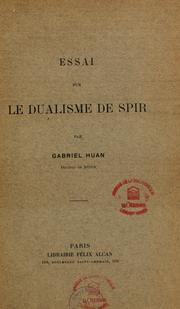 Cover of: Essai sur le dualisme de Spir