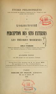 Cover of: Objectivité de la perception des sens externes