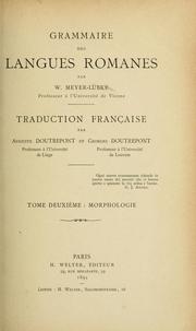 Cover of: Grammaire des langues romanes by Wilhelm Meyer-Lübke
