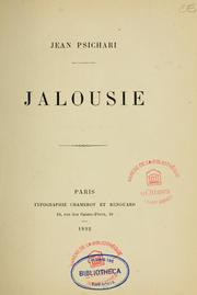 Cover of: Jalousie by Ioannis Psicharis