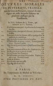 Cover of: Les Oeuvres morales et meslees