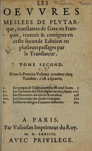 Cover of: Les Oeuvres morales et meslees