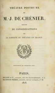 Théâtre by Marie-Joseph Chénier