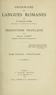 Cover of: Grammaire des langues romanes