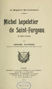 Cover of: Michel Lepeletier de Saint-Fargeau, 1760-1793