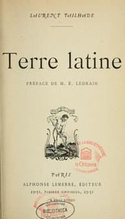 Cover of: Terre latine by Laurent Tailhade, Laurent Tailhade