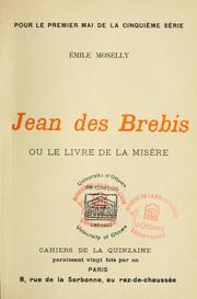 Cover of: Jean des brebis, ou, Le livre de la misère