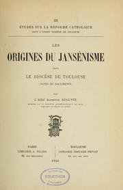 Cover of: Les origines du jansénisme dans le diocèse de Toulouse