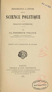 Cover of: Introduction à l'étude de la science politique: essais et conférences