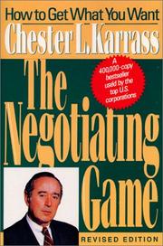 Cover of: Negotiating Game Rev