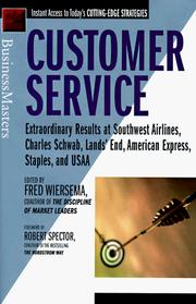 Cover of: Customer service by edited by Fred Wiersema.