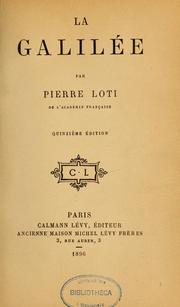 Cover of: La Galilée