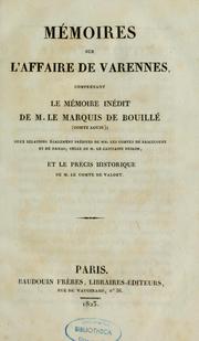 Cover of: Mémoires sur l'affaire de Varennes ... by 