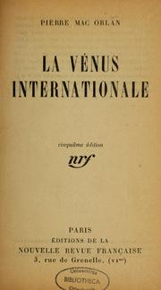 La Venus internationale by Pierre MacOrlan