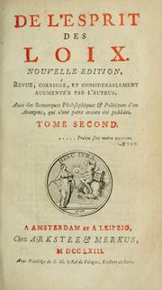 Cover of: Oeuvres de monsieur de Montesquieu by Charles-Louis de Secondat baron de La Brède et de Montesquieu