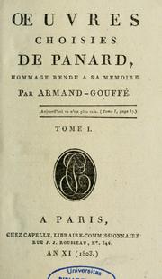 Cover of: Oeuvres choisie de Panard by François Charles Pannard