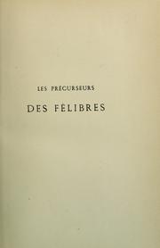 Cover of: Les précurseurs des Félibres, 1800-1855 by Frédéric Donnadieu