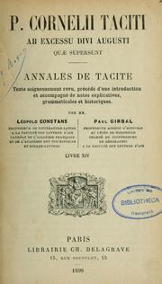 Cover of: P. Cornelii Taciti Ab excessu divi Augusti quae supersunt by P. Cornelius Tacitus