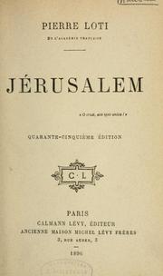 Cover of: Jérusalem ... by Pierre Loti