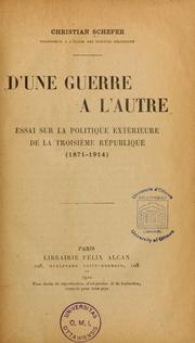 Cover of: D'une guerre à l'autre
