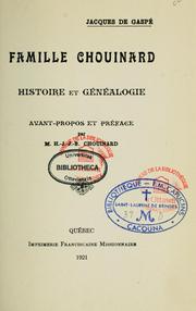 Cover of: Famille Chouinard by Achille Chouinard