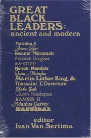 Cover of: Great Black Leaders: Ancient and Modern (Journal of African Civilizations, Vol. 9)