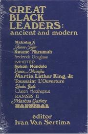 Cover of: Great black leaders: ancient and modern