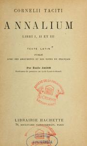 Cover of: Annalium libri I, II et III