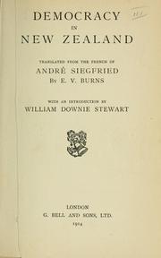 Cover of: Democracy in New Zealand by Siegfried, André