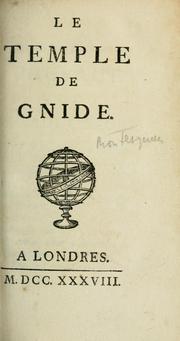 Cover of: Le temple de Gnide by Charles-Louis de Secondat baron de La Brède et de Montesquieu