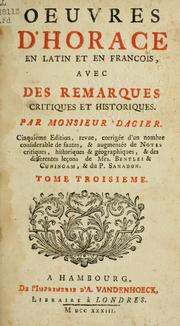 Oeuvres d'Horace en latin et en françois by Horace