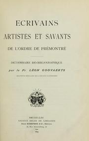 Cover of: Écrivains, artistes et savants de l'ordre de Prémontré by André Léon Goovaerts
