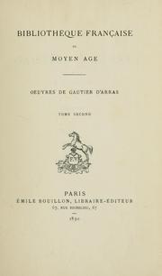 Cover of: Oeuvres de Gautier d'Arras