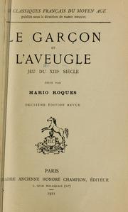 Cover of: Le garçon et l'aveugle by Mario Roques, Mario Roques