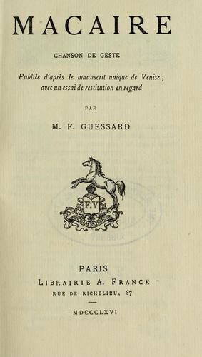 Macaire by François Guessard