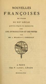 Cover of: Nouvelles françoises en prose du XIVe siècle by Louis Moland