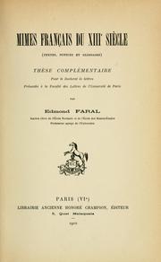 Cover of: Mimes français du XIIIe siècle