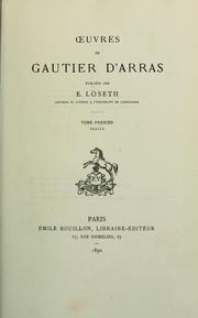 Cover of: Oeuvres de Gautier d'Arras by Gautier d'Arras