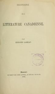 Cover of: Histoire de la littérature canadienne