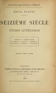 Cover of: Seizième siècle: études littéraires