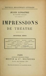 Cover of: Impressions de théâtre