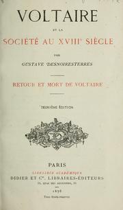 Cover of: Voltaire et la société au XVIIIe siècle