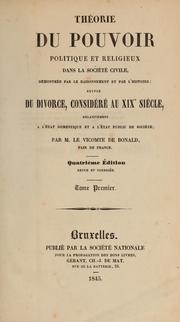 Cover of: Oeuvres de M. de Bonald