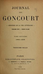 Cover of: Journal des Goncourt: mémoires de la vie littéraire