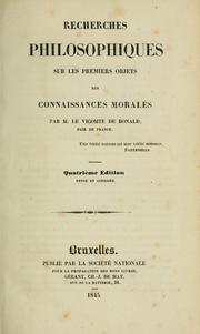 Cover of: Oeuvres de M. de Bonald